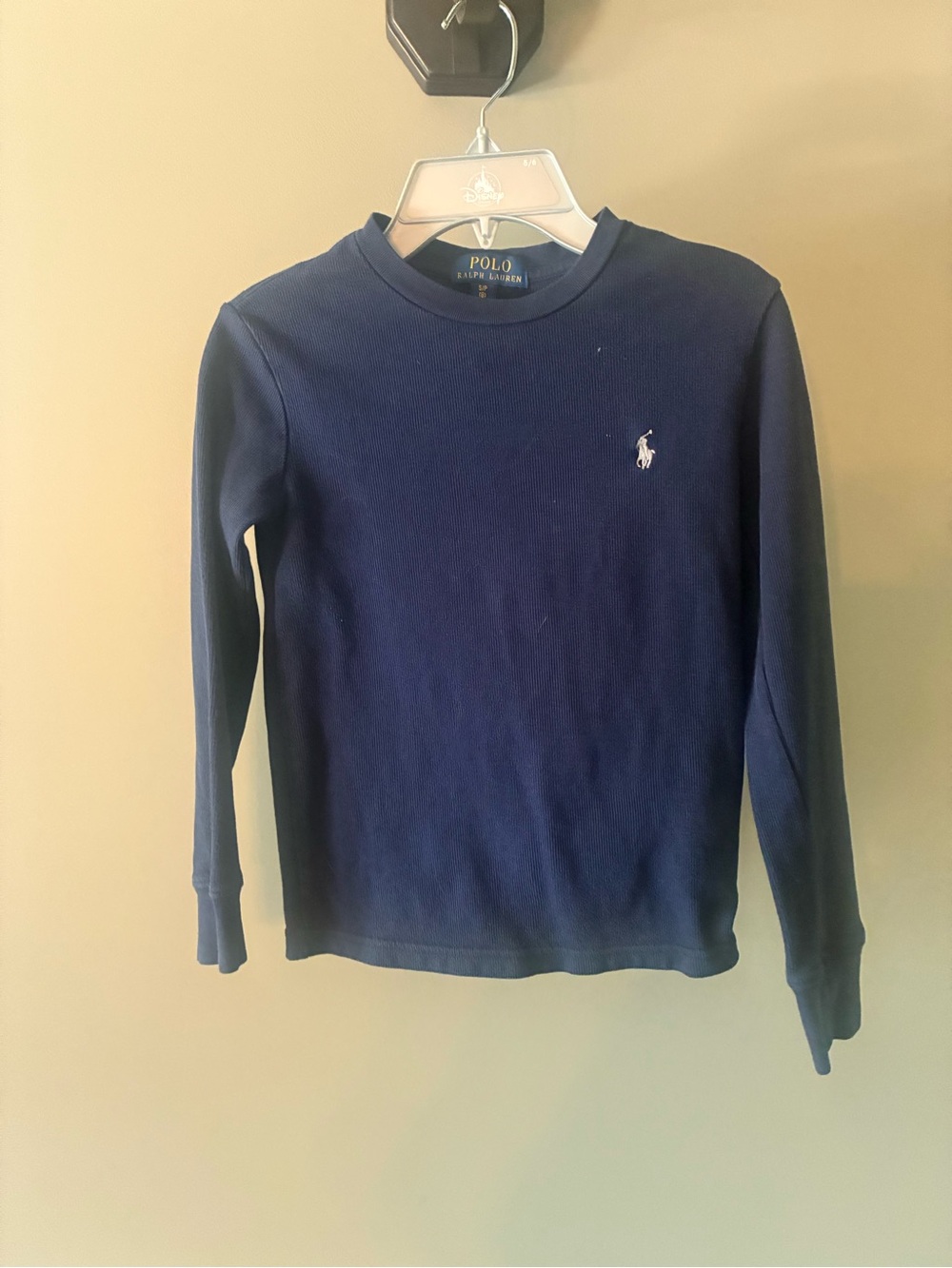 Polo by Ralph Lauren Navy Long Sleeve Tee with White Pony Logo